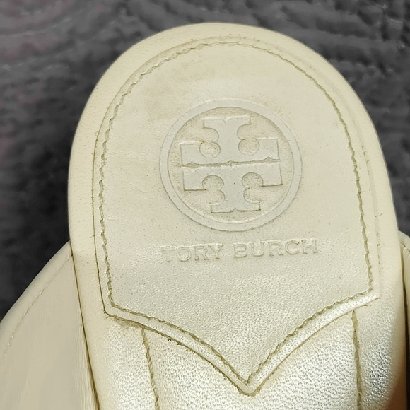 Tory Burch Multicolor Christmas Embroidered Leather Ellis Peep Toe Heel Mule 10M - Picture 9 of 11